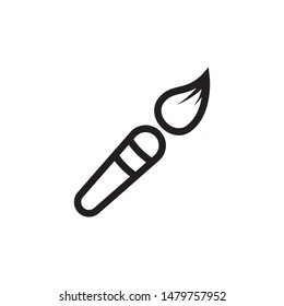 flat line brush paint icon. Logo element illustration. brush paint design. vector eps 10 . brush paint concept. Can be used in web and mobile . thickness can be adjusted