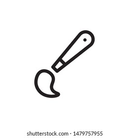 flat line brush paint icon. Logo element illustration. brush paint design. vector eps 10 . brush paint concept. Can be used in web and mobile . thickness can be adjusted