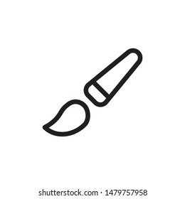 flat line brush paint icon. Logo element illustration. brush paint design. vector eps 10 . brush paint concept. Can be used in web and mobile . thickness can be adjusted