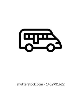 flat line bus icon symbol sign, logo template, vector, eps 10