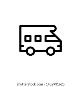 flat line bus icon symbol sign, logo template, vector, eps 10
