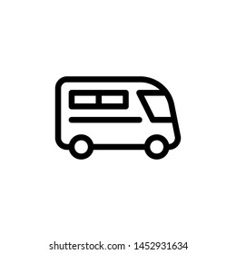 flat line bus icon symbol sign, logo template, vector, eps 10