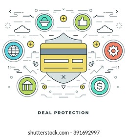 Flat line Business Concept Vector illustration. Modern thin linear stroke vector icons. Website Header Graphics, Banner, Infographics Design, Promotional Materials. Vector Icons.