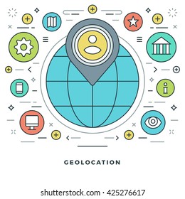 Flat line Business Concept Vector illustration. Modern thin linear stroke vector icons. Website Graphics, Banner, Infographics Design, Promotional Materials. 
