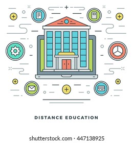Flat line Business Concept Vector illustration. Modern thin linear stroke icons. Website Graphics, Banner, Infographics Design, Promotional Materials. 
