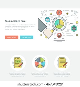 Flat line Business Concept Web Site Header Vector illustration. Modern thin linear stroke vector icons. For website graphics, Mobile Apps, Web Page Layout design. Vector Icons. Flat line Business Concept Web Site Header Vector illustration. Modern thin linear stroke vector icons. For website graphics, Mobile Apps, Web Page Layout design. Vector Icons.