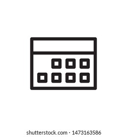 flat line calendar icon. Logo element illustration. calendar design. vector eps 10 . calendar concept. Can be used in web and mobile . 