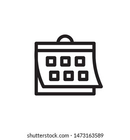 flat line calendar icon. Logo element illustration. calendar design. vector eps 10 . calendar concept. Can be used in web and mobile . 