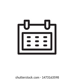 flat line calendar icon. Logo element illustration. calendar design. vector eps 10 . calendar concept. Can be used in web and mobile . 