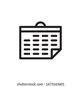 flat line calendar icon. Logo element illustration. calendar design. vector eps 10 . calendar concept. Can be used in web and mobile . 