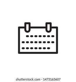 flat line calendar icon. Logo element illustration. calendar design. vector eps 10 . calendar concept. Can be used in web and mobile . 