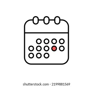 Icono de calendario de línea plana. Calendario en la pared. Ilustración vectorial.