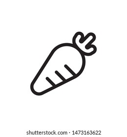 flat line carrot icon. Logo element illustration. carrot design. vector eps 10 . carrot concept. Can be used in web and mobile . 