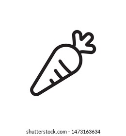 flat line carrot icon. Logo element illustration. carrot design. vector eps 10 . carrot concept. Can be used in web and mobile . 
