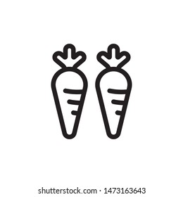 flat line carrot icon. Logo element illustration. carrot design. vector eps 10 . carrot concept. Can be used in web and mobile . 