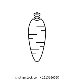 flat line carrot icon. Logo element illustration