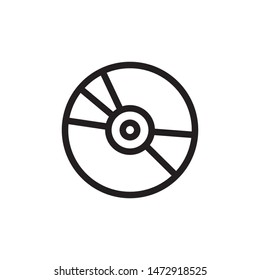 flat line cd disk icon. Logo element illustration. cd disk design. vector eps 10 .cd disk concept. Can be used in web and mobile . 