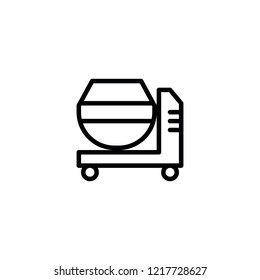 Flat Line Cement Mixer Icon