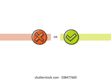 Flat line check marks icons on a white background.