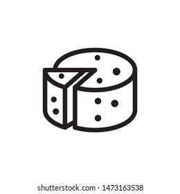 flat line cheese wheel icon. Logo element illustration.cheese wheel design. vector eps 10 . cheese wheel concept. Can be used in web and mobile . 