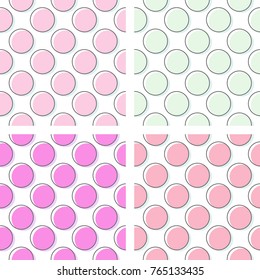 flat line circle pattern vector
