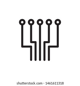 flat line circuit icon symbol sign, logo template, vector, eps 10