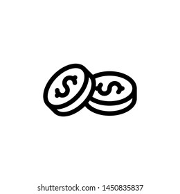 flat line coin icon symbol sign, logo template, vector, eps 10