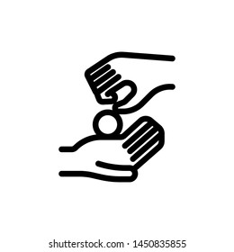 flat line coin icon symbol sign, logo template, vector, eps 10