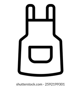 Flat Line Color Apron Icon Modern Kitchenware Illustration.