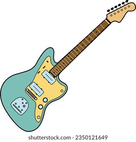 flat line color electric guitar jazzmaster