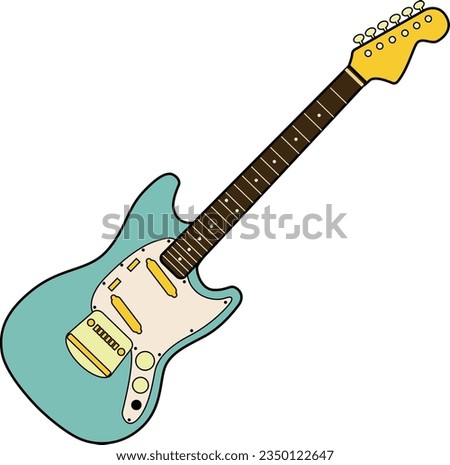 flat line color electric guuitar mustang