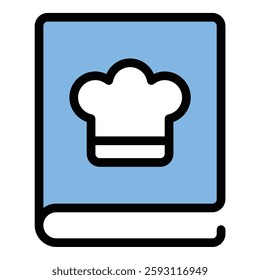 Flat Line Cookbook Icon A Simple and Modern Culinary Illustration.