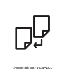 flat line copy file icon. Logo element illustration. copy file design. vector eps 10 . copy file concept. Can be used in web and mobile . 