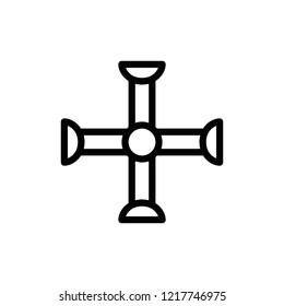 Flat Line The Cross Icon