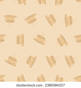 Flat line a cup of coffee seamless pattern. Suitable for backgrounds, wallpapers, fabrics, textiles, wrapping papers, printed materials, and many more.