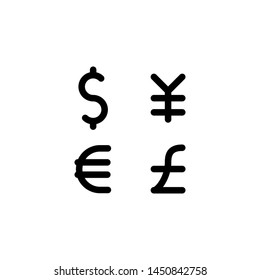 flat line currency icon symbol sign, logo template, vector, eps 10