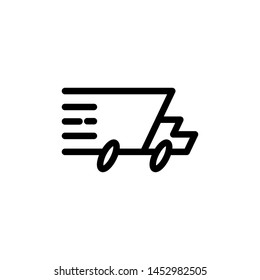 flat line delivery icon symbol sign, logo template, vector, eps 10