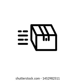 flat line delivery icon symbol sign, logo template, vector, eps 10
