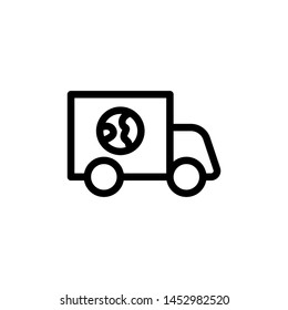 flat line delivery icon symbol sign, logo template, vector, eps 10