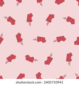 Flat line delivery seamless pattern. Suitable for backgrounds, wallpapers, fabrics, textiles, wrapping papers, printed materials, and many more. Editable vector.