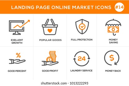 Flat line design concept icons for online shopping, website banner and landing page