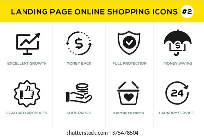 Flat line design concept icons for online shopping,  website banner and landing page