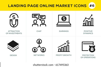 Flat line design concept icons for online shopping, website banner and landing page