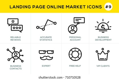 Flat line design concept icons for online shopping, website banner and landing page