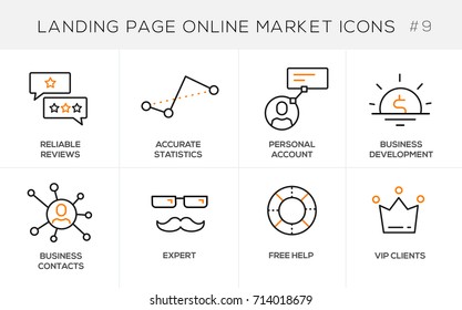 Flat line design concept icons for online shopping, website banner and landing page