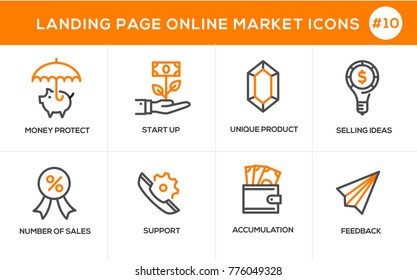 Flat line design concept icons for online shopping, website banner and landing page