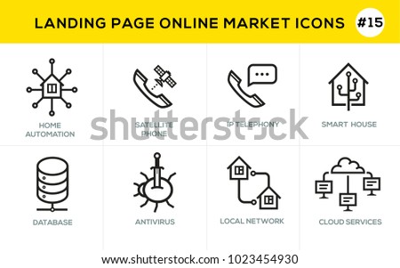 Flat line design concept icons for online shopping, website banner and landing page