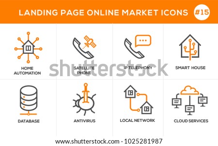 Flat line design concept icons for online shopping, website banner and landing page