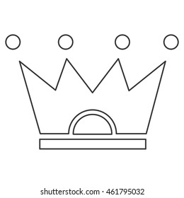 flat line design crown pictogram icon vector illustration