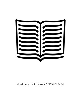Flat Line design graphic image concept of open book icon on white background